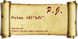 Polen Jákó névjegykártya